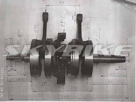 Колінвал на мотоцикл skymoto EAGLE-250, до двигуна 250 кубів, оригінал, Китай.
