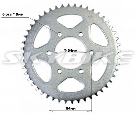 Задня зірка 428-48 на мотоцикл LIGER, skymoto MATADOR, на 6 отворів, TH-229