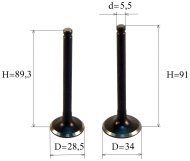 Клапана на мотоцикл (к-т) CB/CBB-250, оригинал, Китай