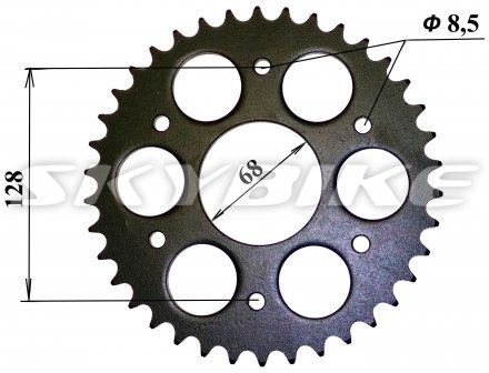 Задня зірка 520-38, 6 отв, skybike CRDX-200, оригінал, нові запчастини на мотоцикл ендуро, Китай