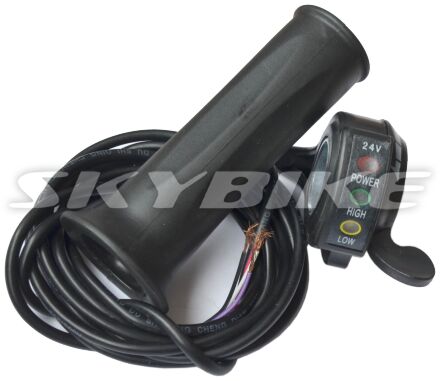 Ручка газа для электровелосипеда с индикатором 24V, запчасти для электровелосипеда, на велосипед с электромотором skymoto ECO 24V.