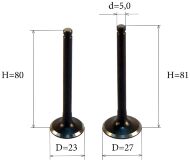 Клапана на скутер 150 кубів skymoto BRAVO 150, оригінал, Китай Клапана на скутер 150 кубів skymoto BRAVO 150, оригінал, Китай