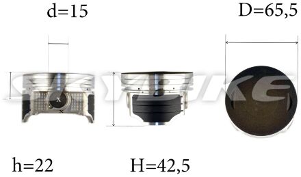 Поршневая 65,5мм, 250 кубов, в сборе с цилиндром на мотоцикл 250 кубов, для двигателя CB250/CBB250, RATO