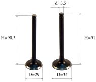 Клапана на мотоцикл DRAGON-250, WOLF-250, LIGER-250, skymoto MATADOR-250, оригінал, комплект, Китай Клапана на мотоцикл DRAGON-250, WOLF-250, LIGER-250, skymoto MATADOR-250, оригінал, комплект, Китай