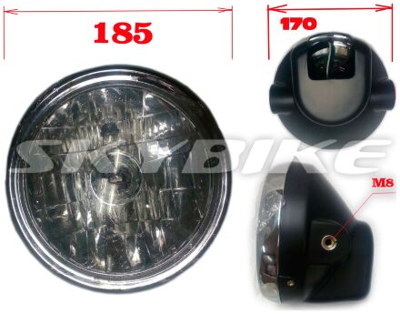 Фара передняя на мотоцикл skymoto BIRD-125, skybike BURN-125, копия, Китай, IS-208