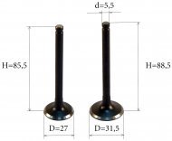 Клапана на мотоцикл KAYO T4, ZS172FMM-3А(СВ250-F), (к-т), оригинал, Китай Клапана на мотоцикл KAYO T4, ZS172FMM-3А(СВ250-F), (к-т), оригинал, Китай