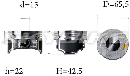 Поршневая с цилиндром (65.5мм), CB250, YX 166FMM, на мотоцикл KAYO K2, оригинал