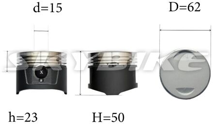 Поршнева 62 мм, 150 кубів, з циліндром у зборі, CG-150, копія, запчастини для двигуна на мотоцикл 150 кубів, IS-46