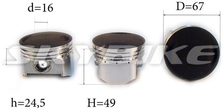 Поршень на мотоцикл 200 кубів, 67 мм, STATUS-200, RENEGADE-200, двигун CG-200, нові оригінальні запчастини RATO, Китай Поршень на мотоцикл 200 кубів, 67 мм, STATUS-200, RENEGADE-200, двигун CG-200, нові оригінальні запчастини RATO, Китай