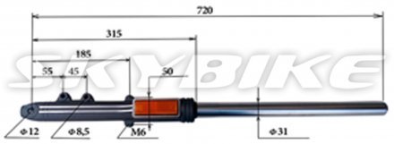 Амортизатор на мотоцикл FLAME, VOIN, комплект, під лівий гальмівний диск, Китай, is-317