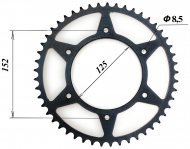 Задняя звезда 520-49 на мотоцикл KAYO K4, оригинал, Китай  Задняя звезда 520-49 на мотоцикл KAYO K4, оригинал, Китай
