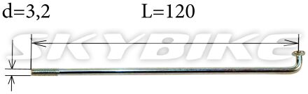 Спица 120х3,2мм, комплект, 36 штук, запчасти на электровелосипед LAMA, задняя, TH-243