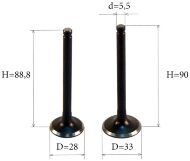 Клапана на мотоцикл DRAGON-200, WOLF-200, LIGER-200, skymoto MATADOR-200, оригінал, комплект, Китай Клапана на мотоцикл DRAGON-200, WOLF-200, LIGER-200, skymoto MATADOR-200, оригінал, комплект, Китай