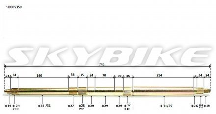 Задняя ось на квадроцикл skybike HYPER 110 (Y38-110)