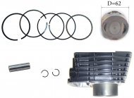 Поршнева на мотоцикл 150 кубів, 62 мм, в зборі, оригінал QINGQI, ( 4 такти, 150 куб. ), двигун CG, на мотоцикл skybike Поршнева на мотоцикл 150 кубів, 62 мм, в зборі, оригінал QINGQI, ( 4 такти, 150 куб. ), двигун CG, на мотоцикл skybike