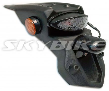 Крыло заднее на питбайк KAYO TT125 (PIT), (брызговик), б/у. с задним фонарь, фонарь подсветки номера, оригинал, Китай