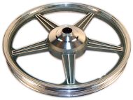 Диск колеса передній 18 дюйм (барабанне гальмо), нові оригінальні запчастини QINGQI на мотоцикл skymoto RANGER 125 (QM125-7) Диск колеса передній 18 дюйм (барабанне гальмо), нові оригінальні запчастини QINGQI на мотоцикл skymoto RANGER 125 (QM125-7)