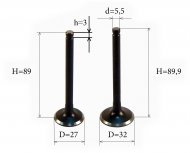 Клапана на мотоцикл CRDX-200, (к-т), оригінал, Китай Клапана на мотоцикл CRDX-200, (к-т), оригінал, Китай